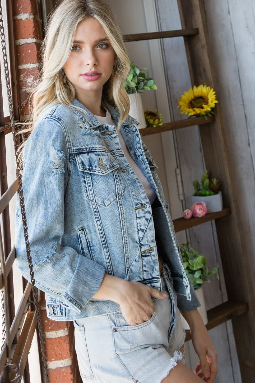 Distressed Denim Jacket