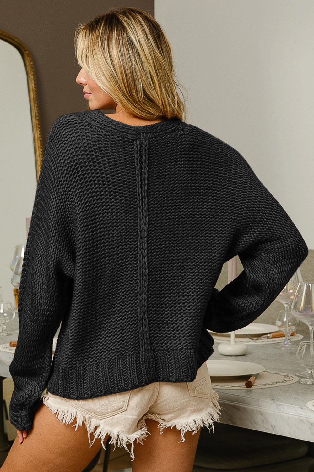 Black Knitted Sweater