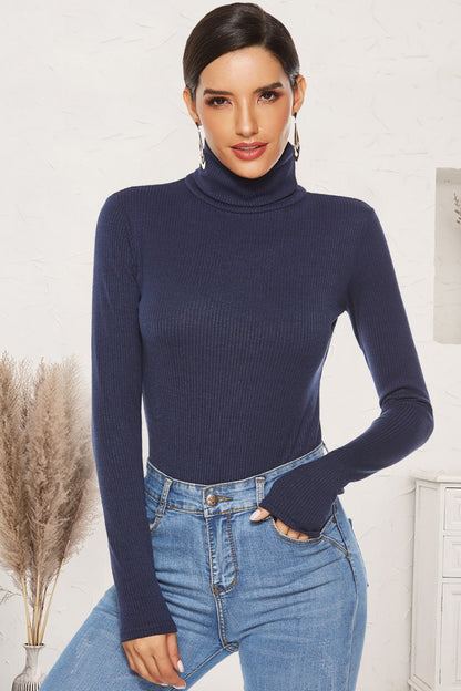 Ribbed Turtleneck Bodysuit