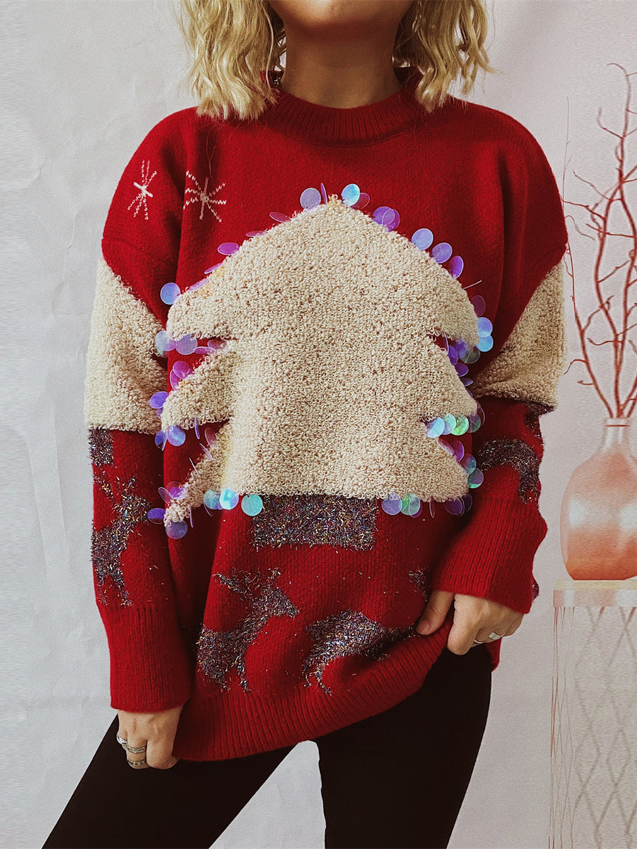 Sequin Christmas Tree Sweater