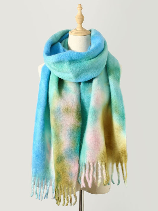 Silky Fluf Tie-Dye Polyester Scarf