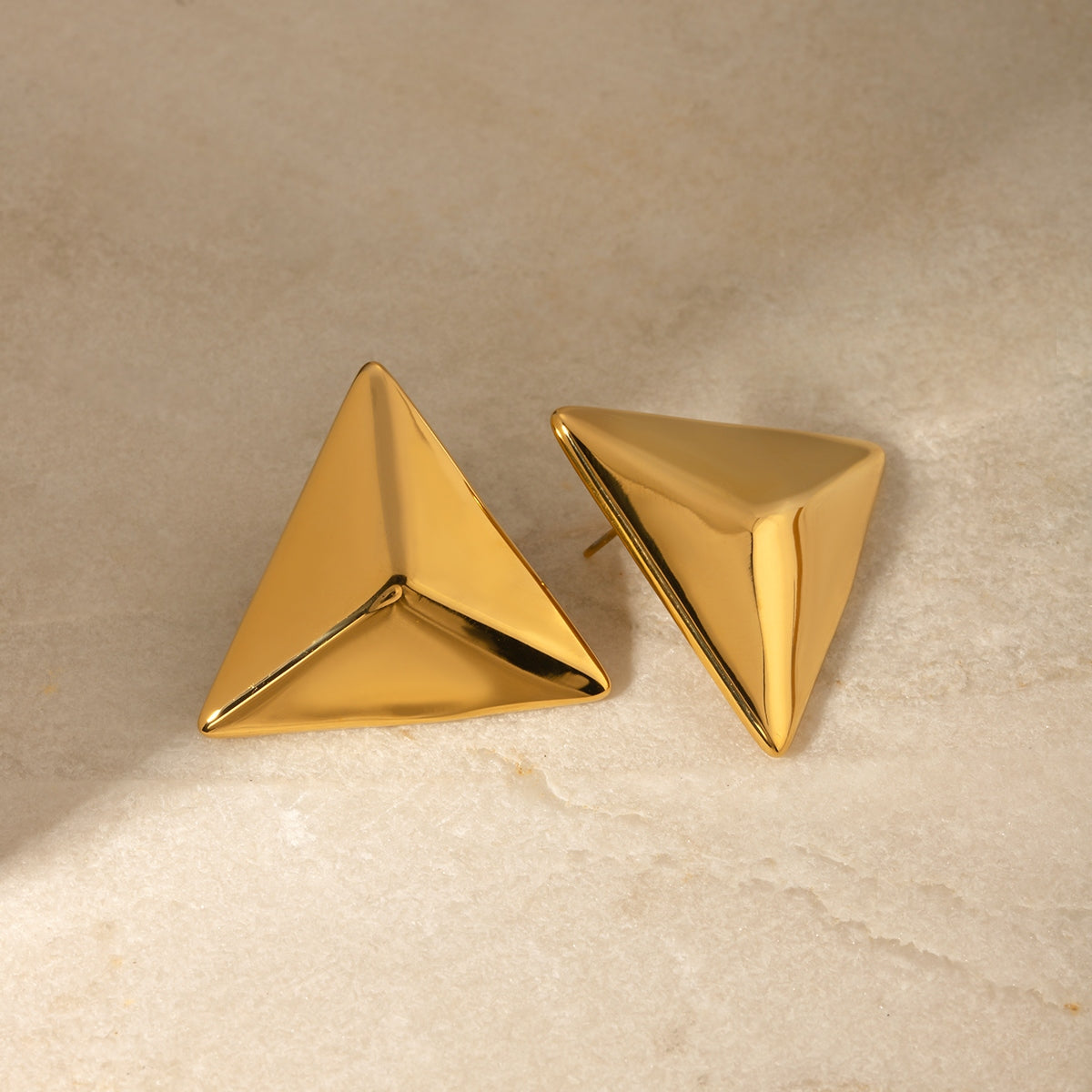 3D Triangle Earrings