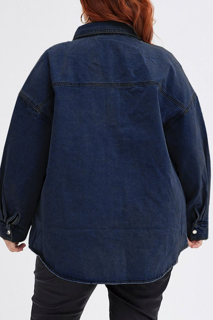 Snap Down Pocketed Denim Jacket