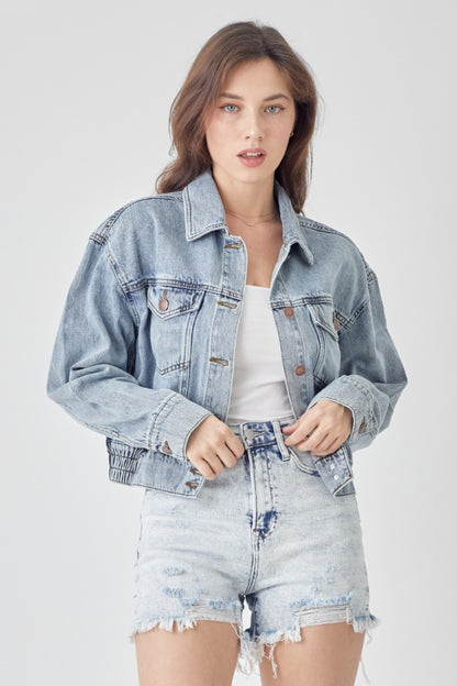 Downtown Cropped Denim Jacket