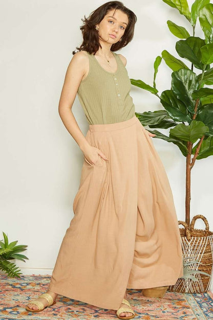 Wrap Wide Leg Pants