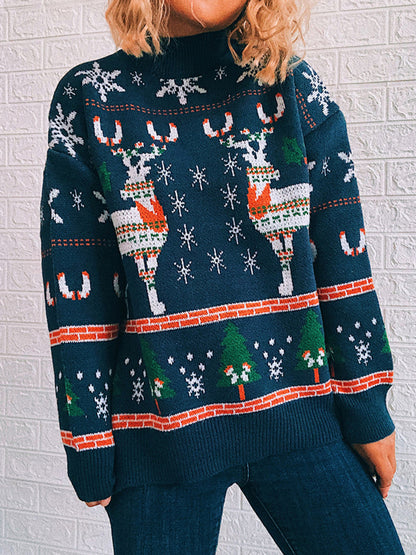 Reindeer Turtleneck Sweater