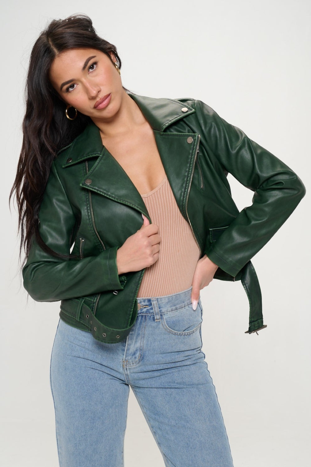 Rio de Janeiro Loose Fit Leather Jacket