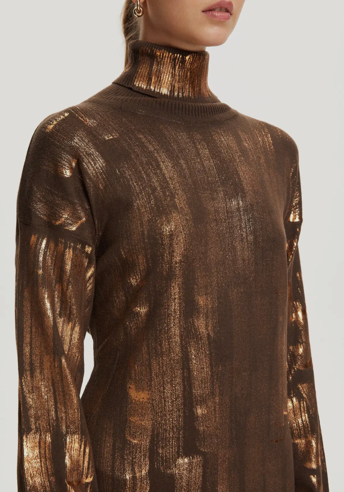 Bronze Effect Knit Dress