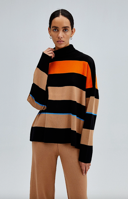 Fall Striped Knit Sweater