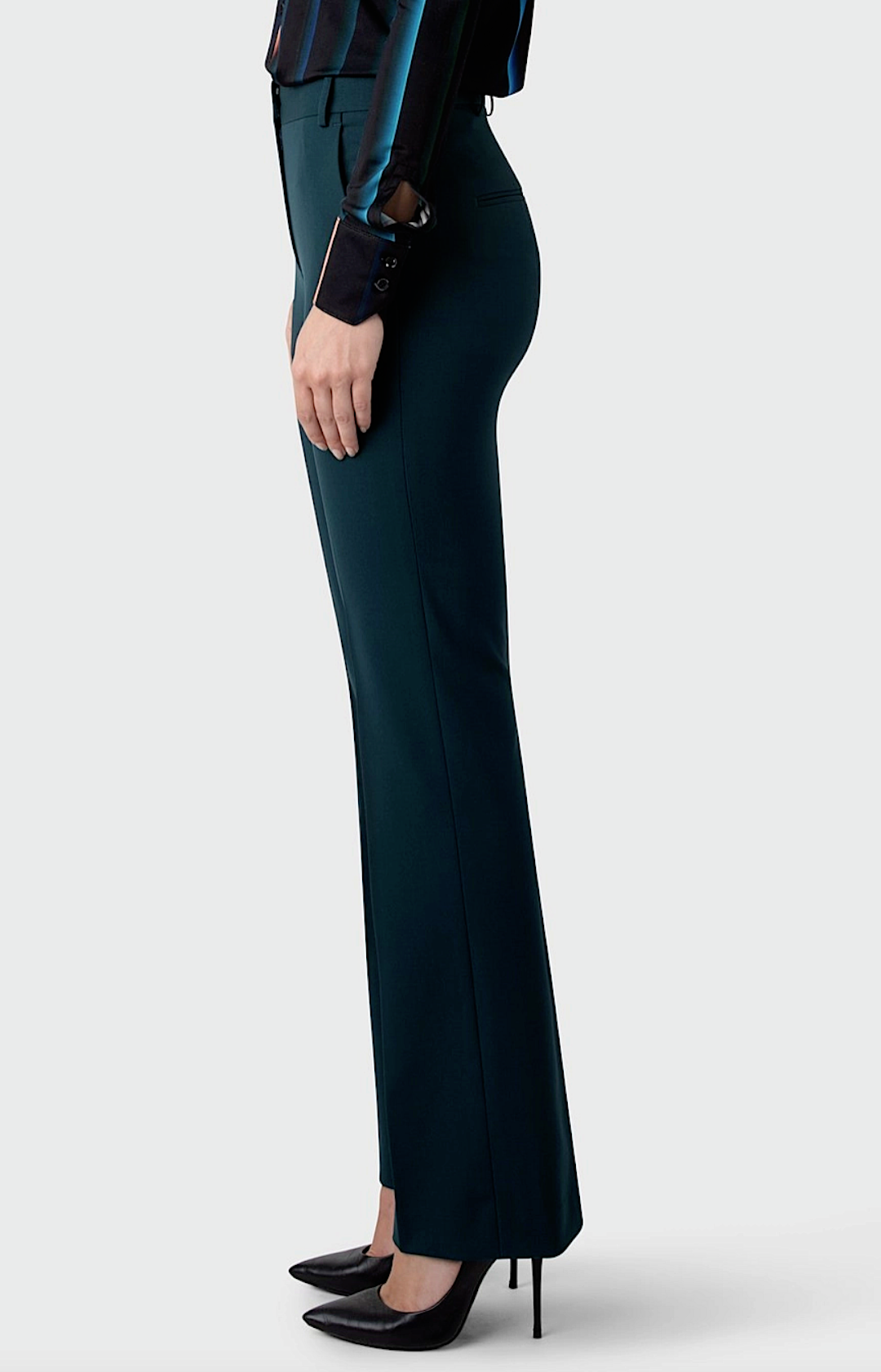 Liquid Resistant Fit-To-Flare Fine Wool Pant