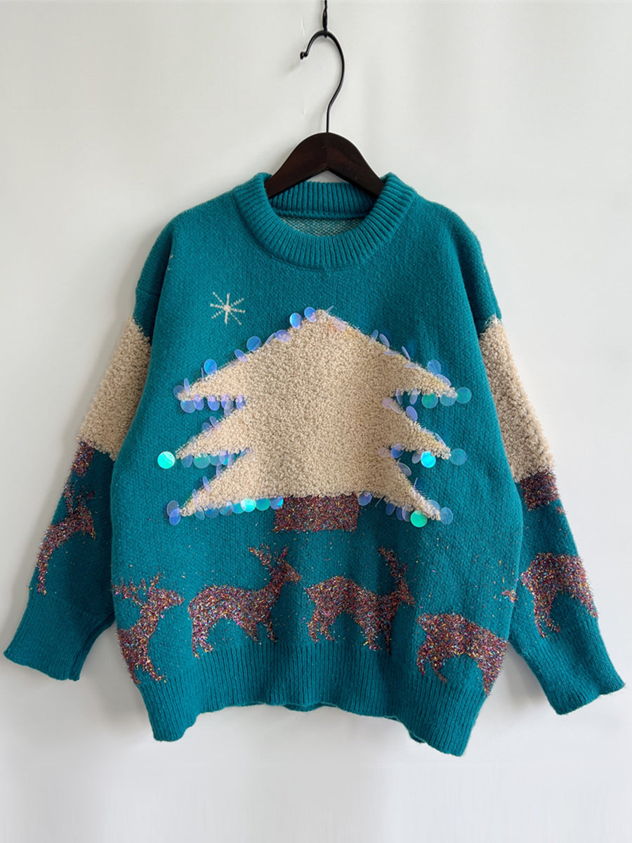 Sequin Christmas Tree Sweater