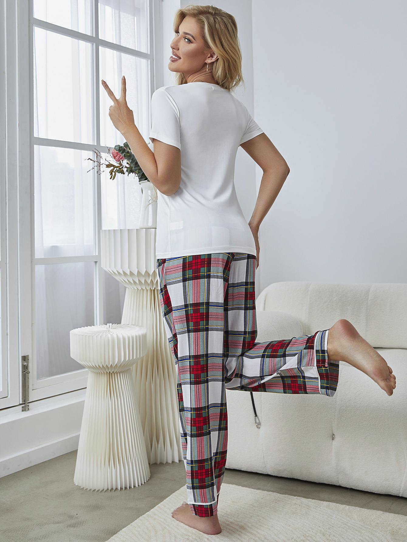 Plaid Love Pants Lounge Set