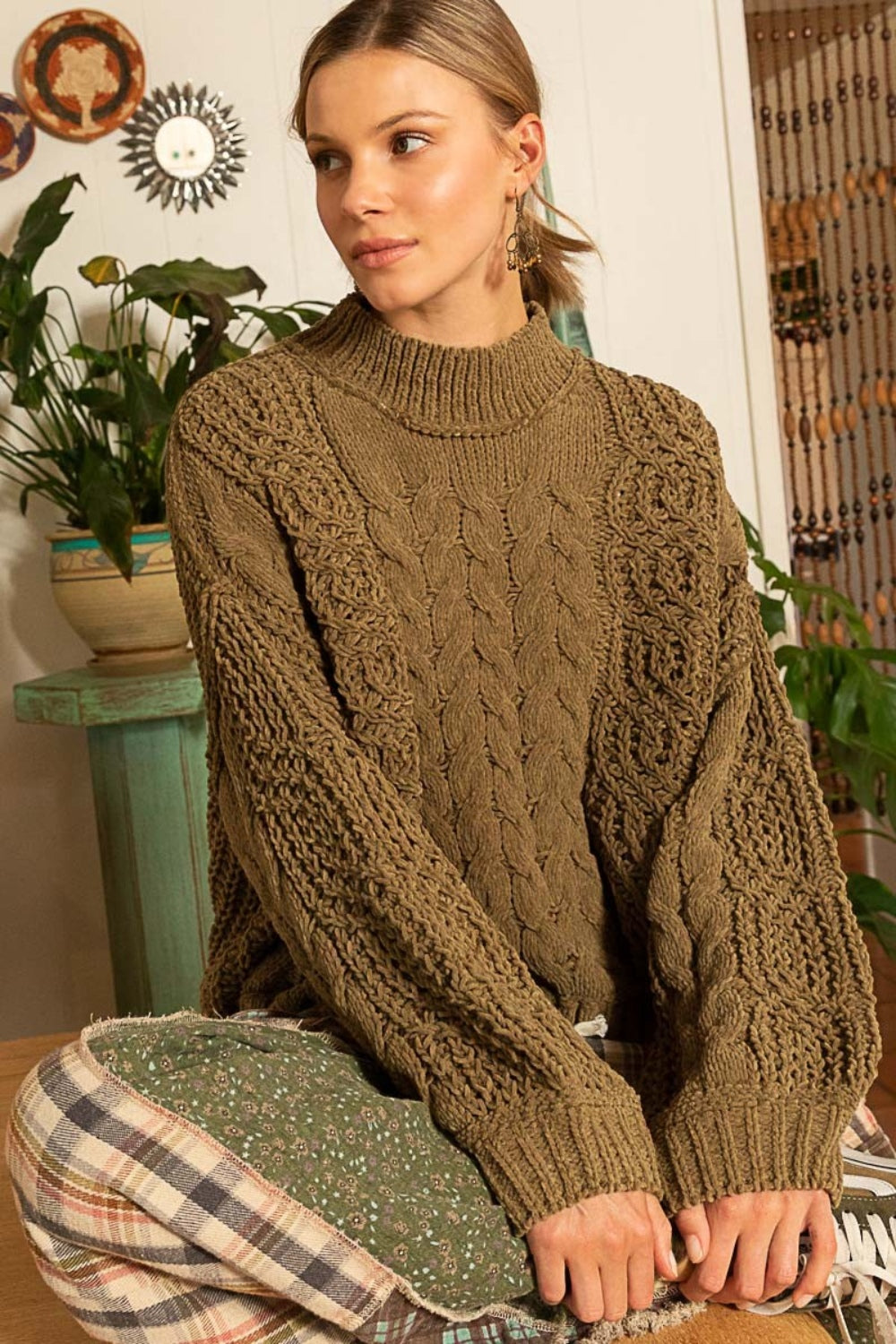 Dorm Room Cable Knit Sweater