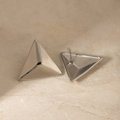 3D Triangle Earrings