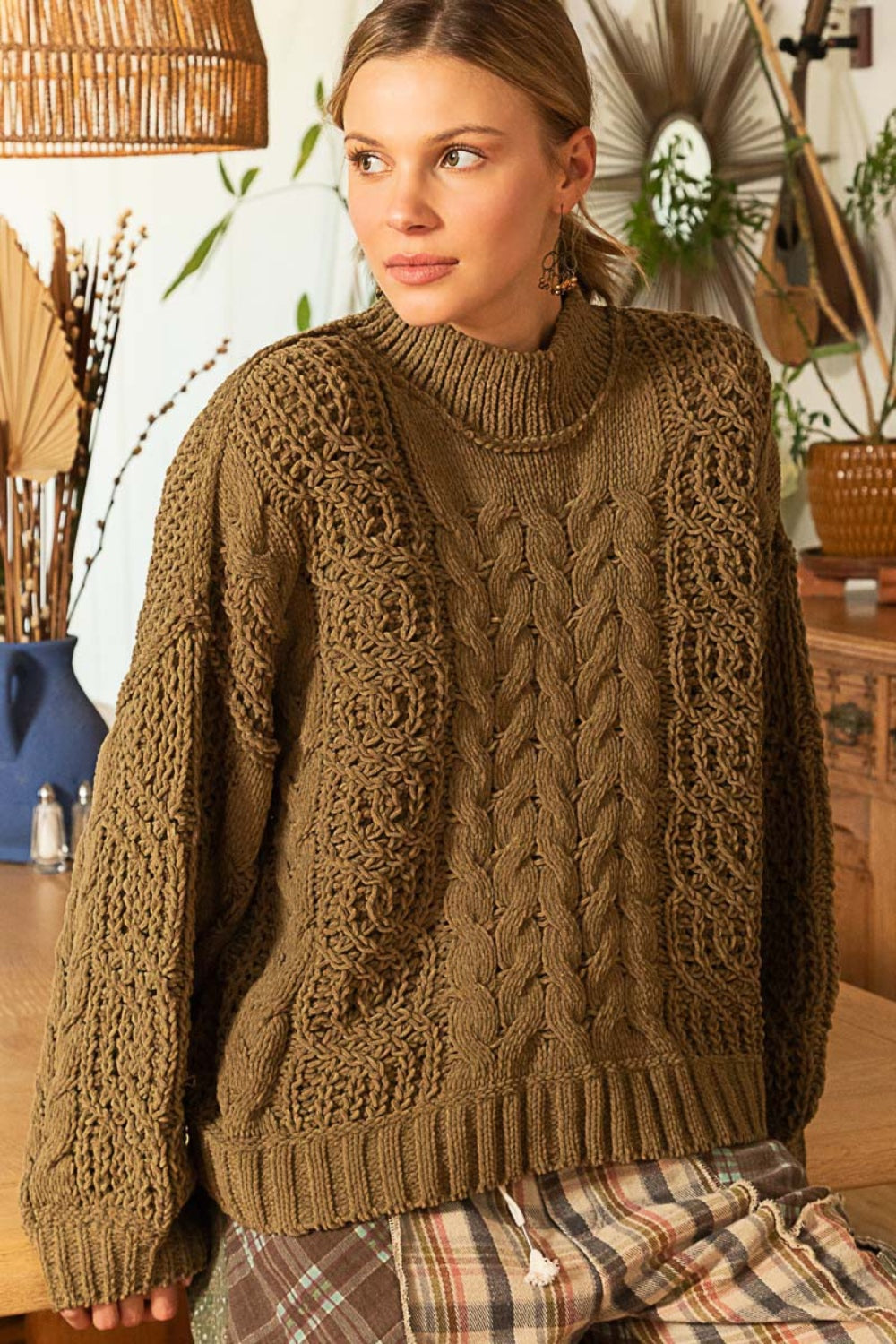 Dorm Room Cable Knit Sweater