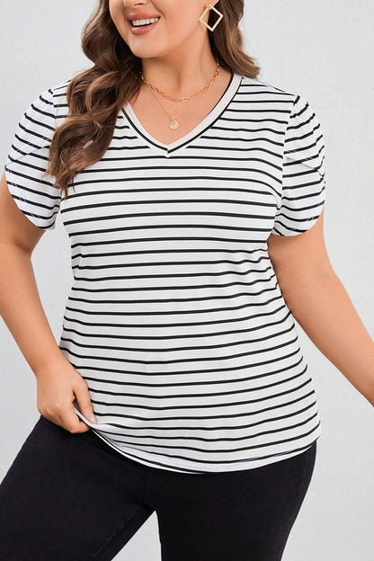 Striped V-Neck T-Shirt