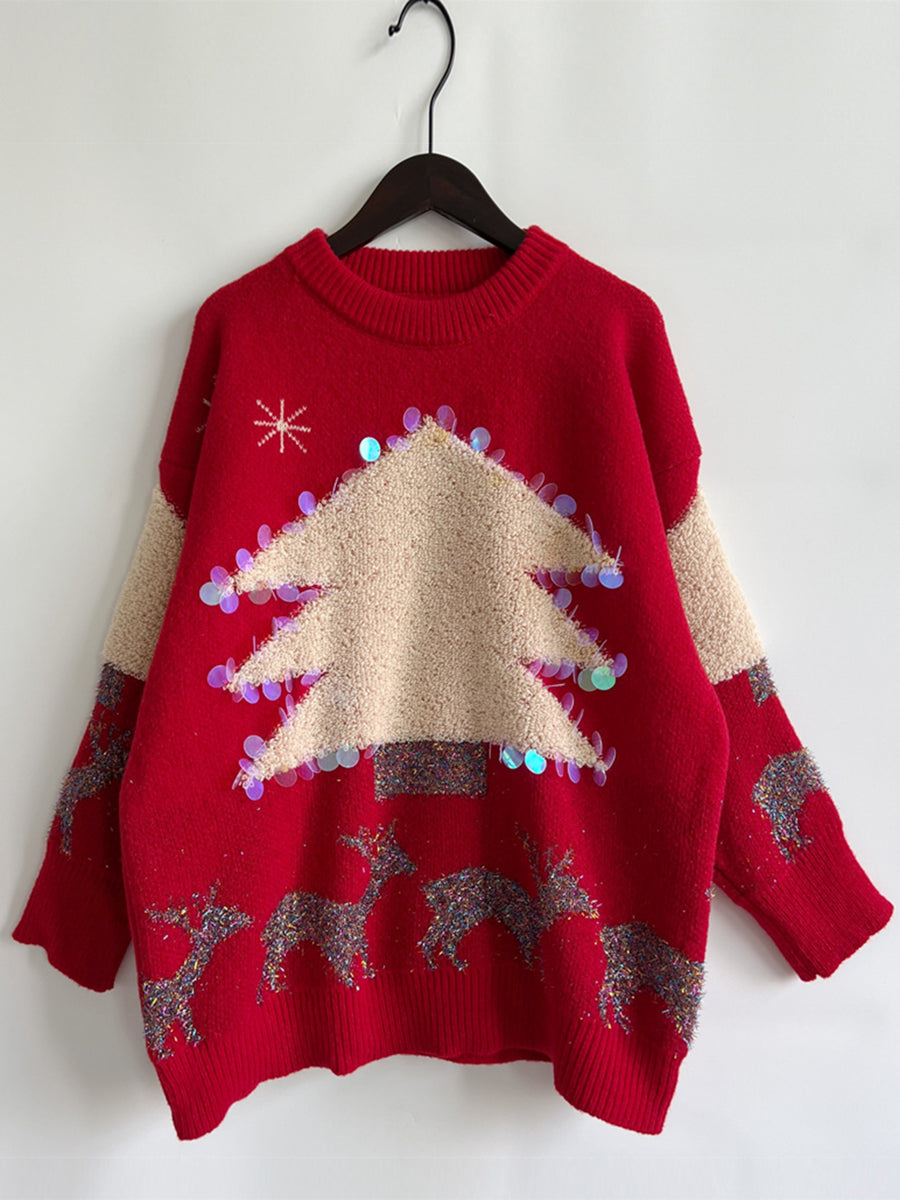 Sequin Christmas Tree Sweater