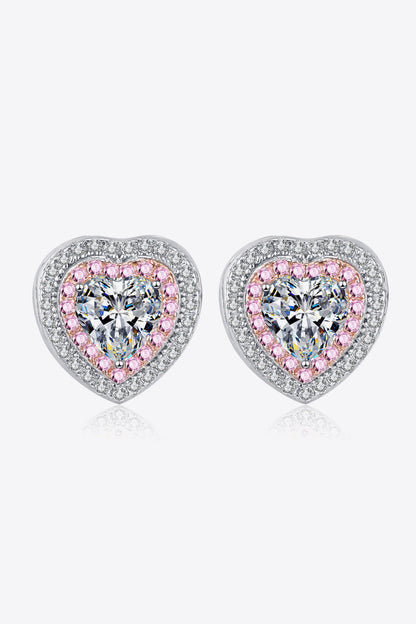 Heart-Shaped Stud Earrings