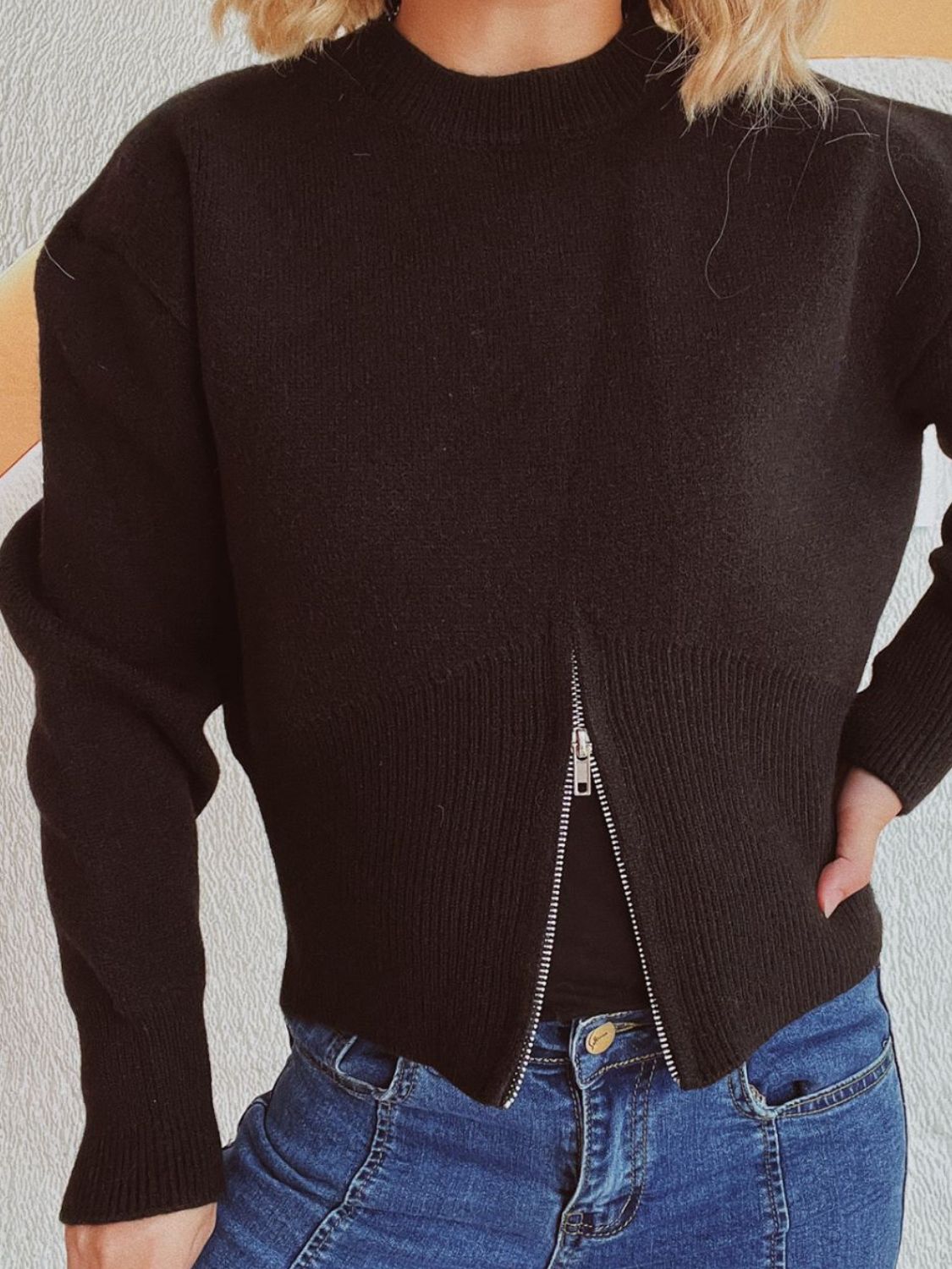 Half Zip Long Sleeve Sweater