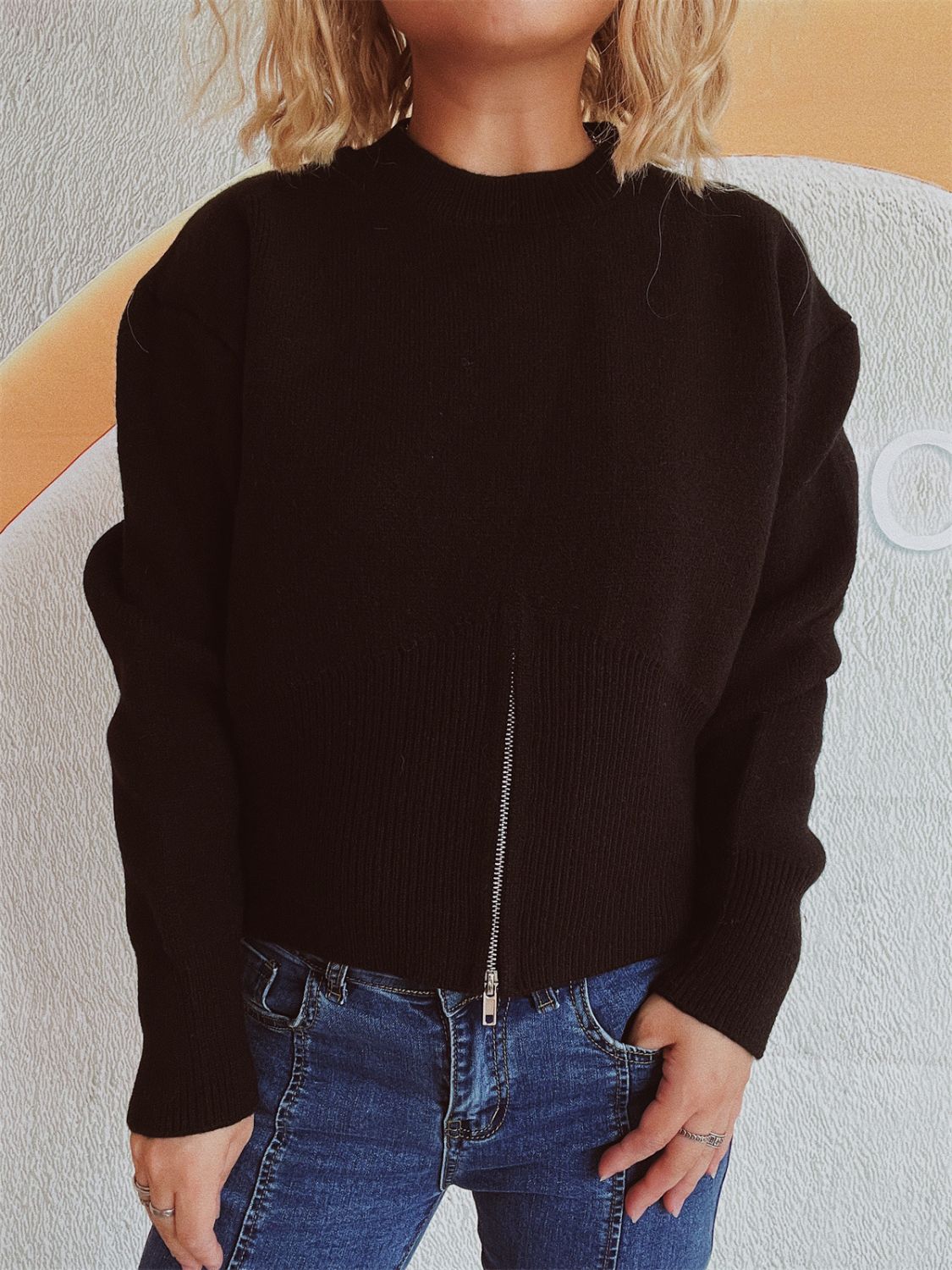 Half Zip Long Sleeve Sweater