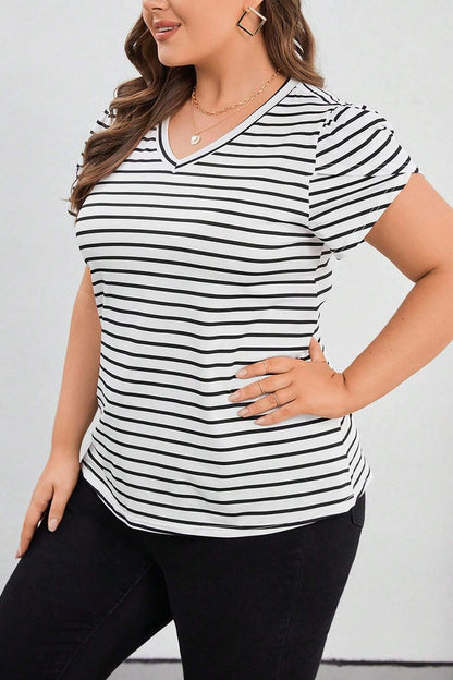 Striped V-Neck T-Shirt