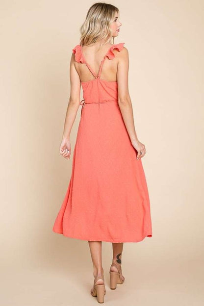 Coral Wrap Slip Dress