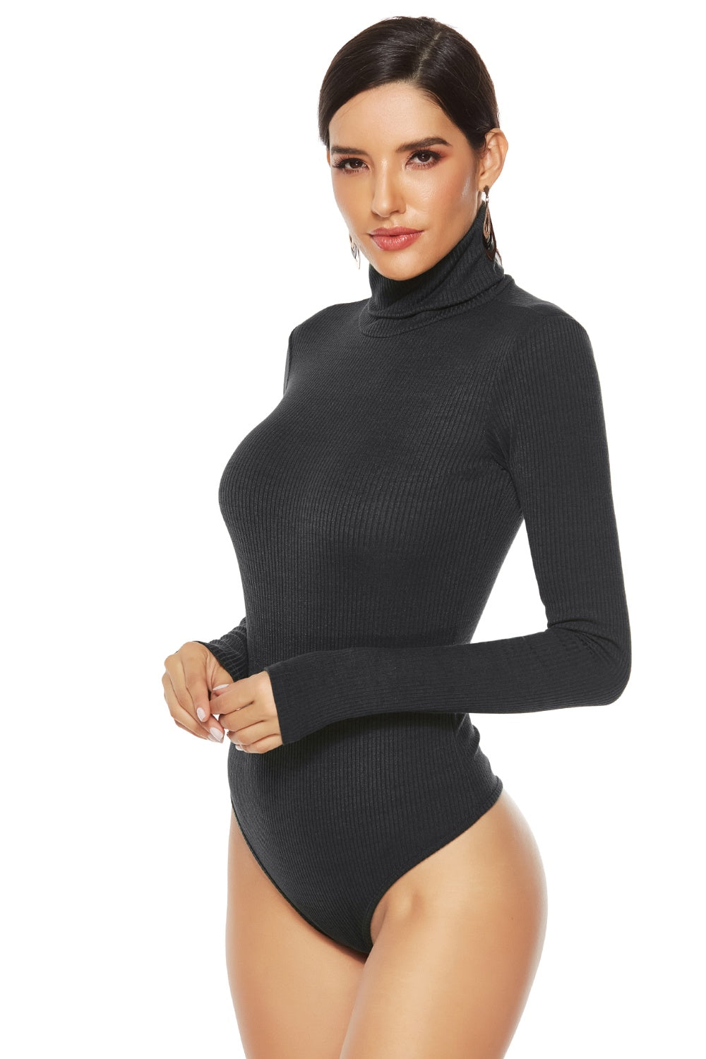 Ribbed Turtleneck Bodysuit