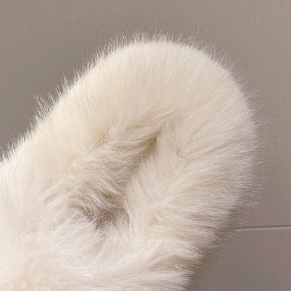 Fuzzy Open Toe Slippers