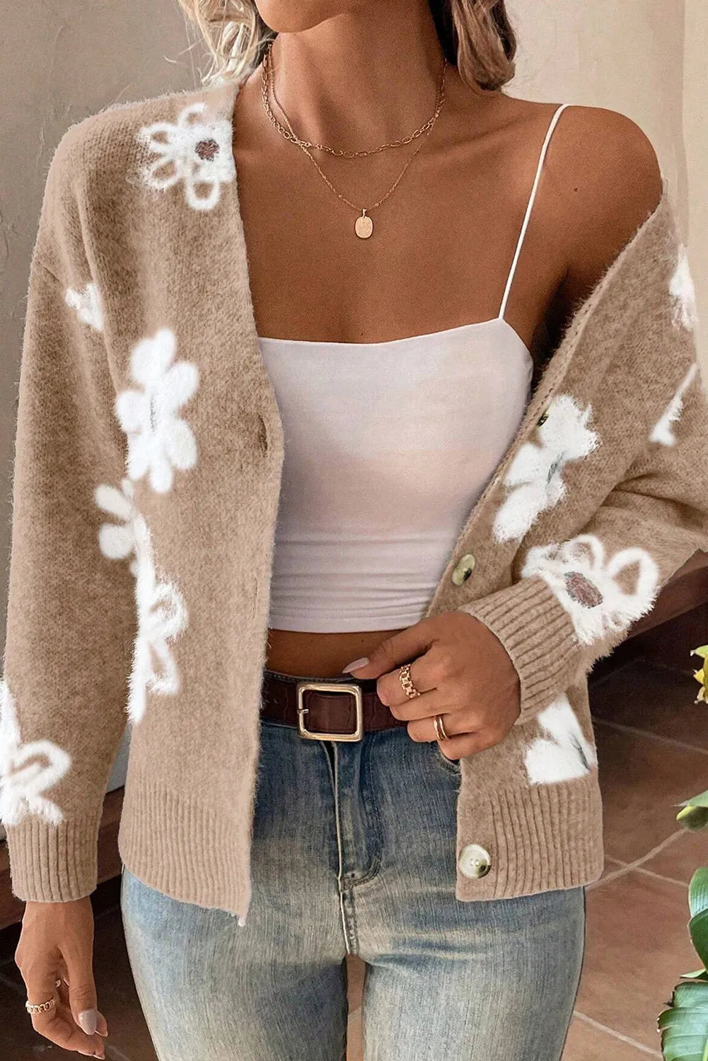 White Sunflower Cardigan