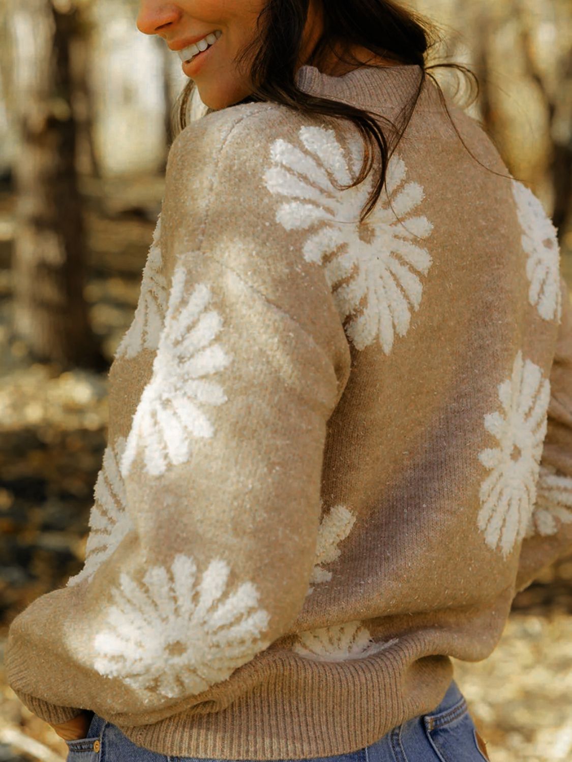 Tan Peony Sweater