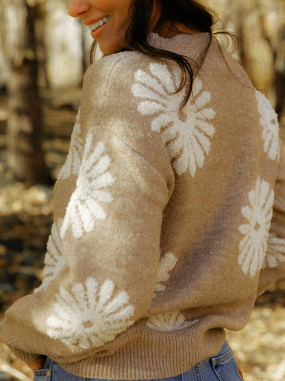 Tan Peony Sweater