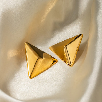 3D Triangle Earrings