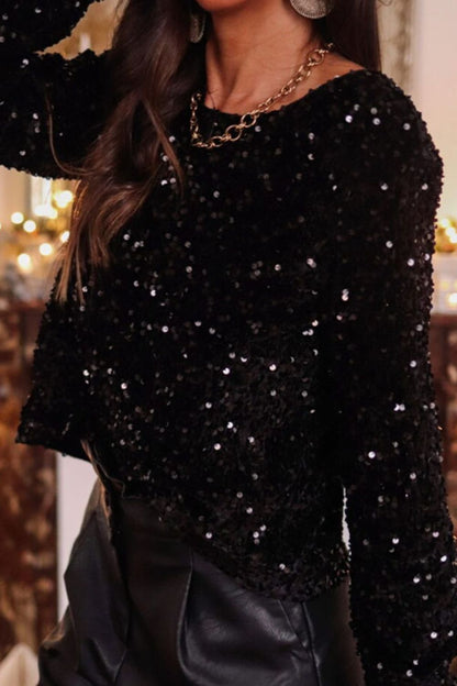 NYC Flare Sequin Blouse