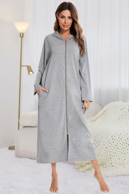 Hooded Night Dress with Pockets