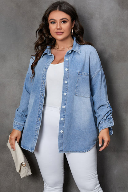 Pocketed Denim Top