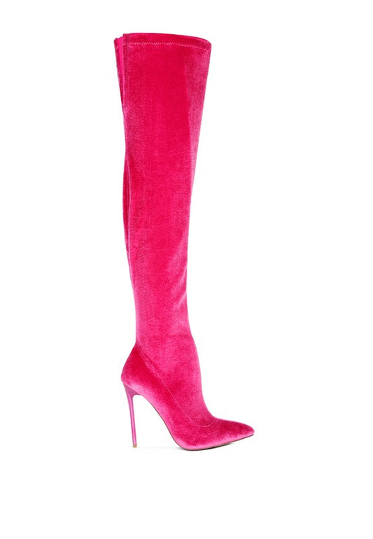 Velvet Stiletto Boots