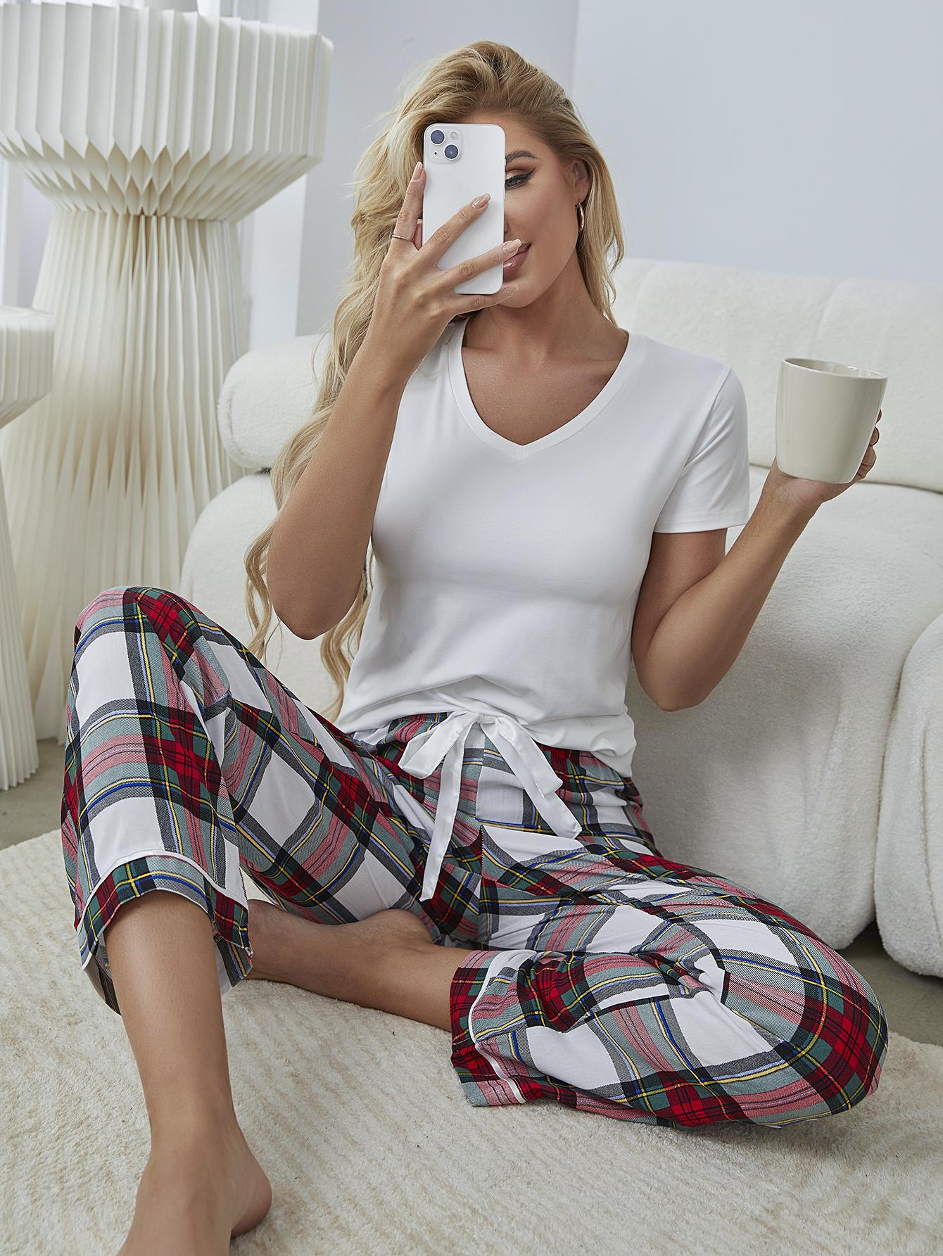 Plaid Love Pants Lounge Set