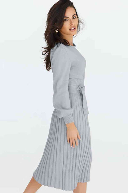 Pleated Sweater Dress