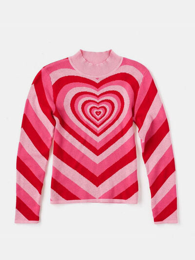 Heart Mock Neck Sweater