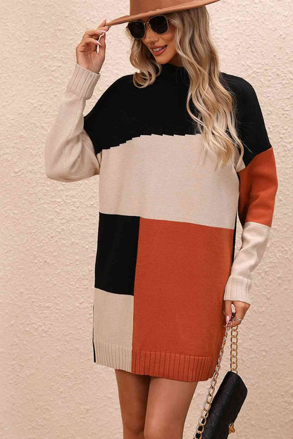 Color Block Sweater Dress