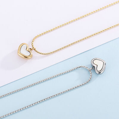 Mother-Of-Pearl Heart Pendant Necklace