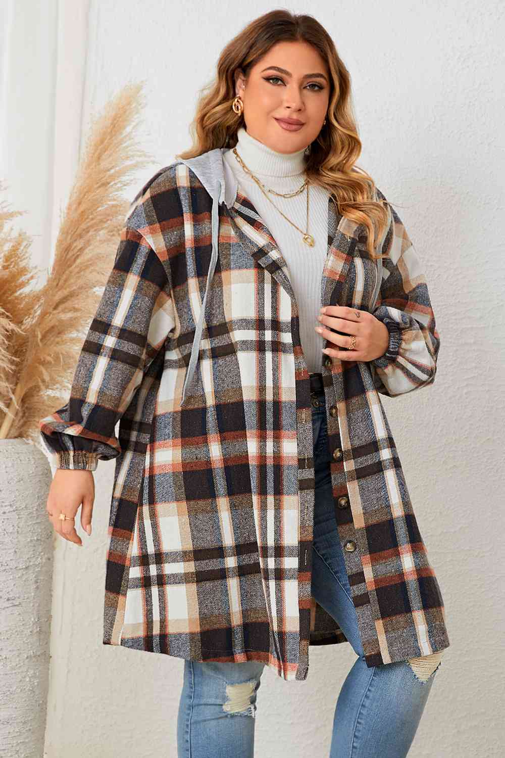Flannel Hooded Coat