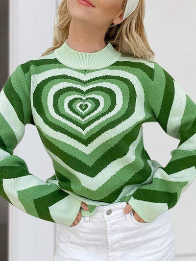 Heart Mock Neck Sweater