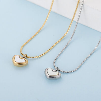 Mother-Of-Pearl Heart Pendant Necklace